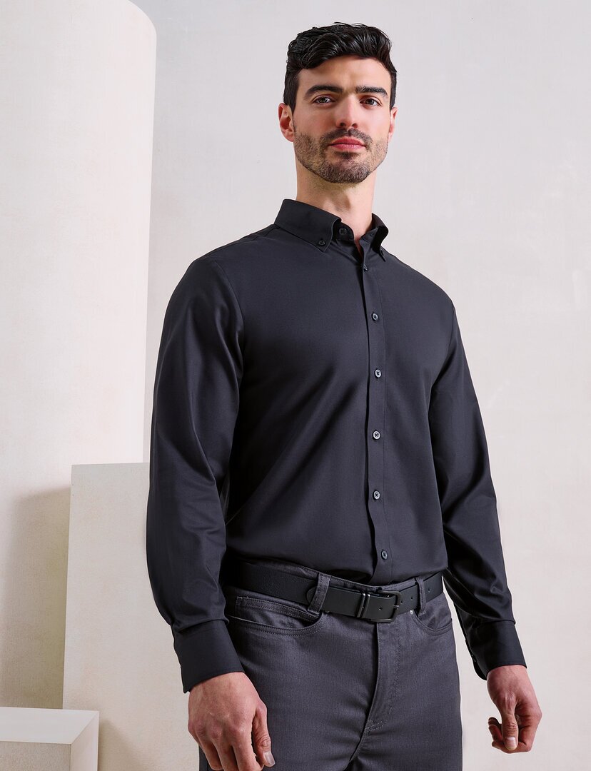  Premier Mens Long Sleeve 'Supreme' Oxford Shirt PR284