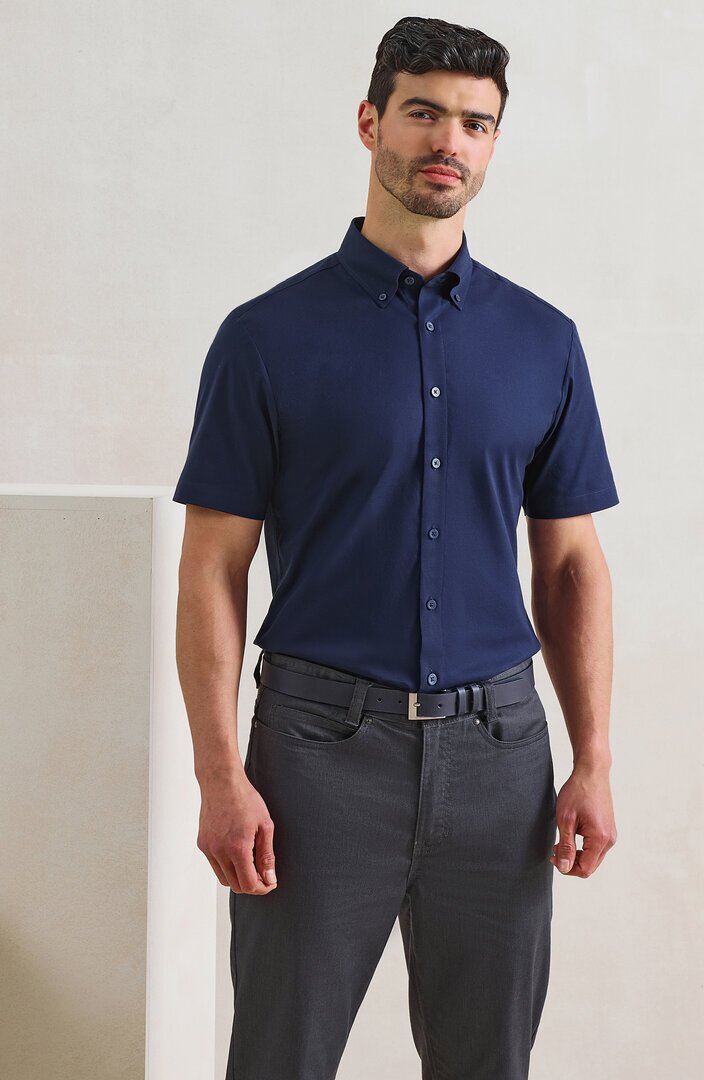  Premier Mens Short Sleeve 'Supreme' Oxford Shirt PR286