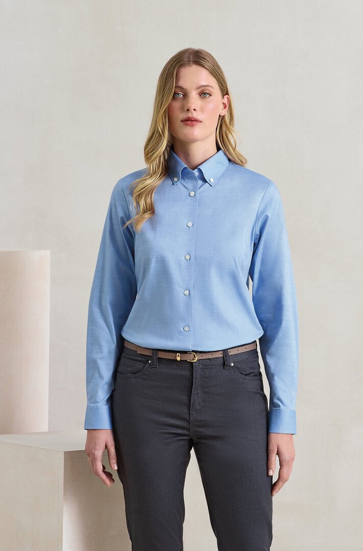  Premier Ladies Long Sleeve 'Supreme' Oxford Shirt PR384
