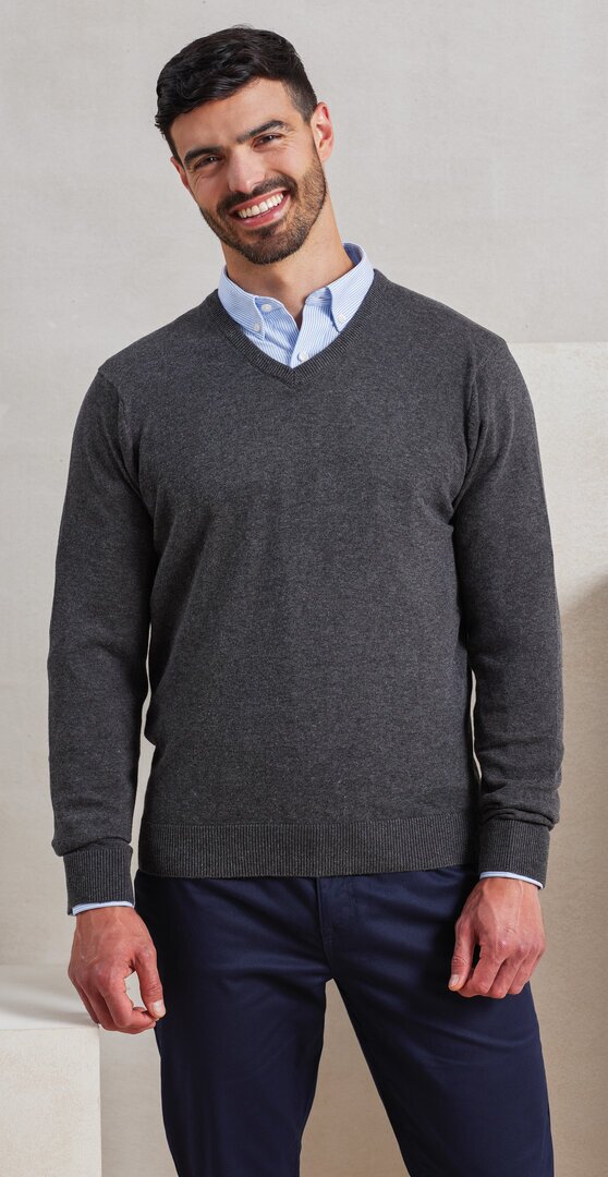 PR694 Mens Cotton/Acrylic V-Neck sweater
