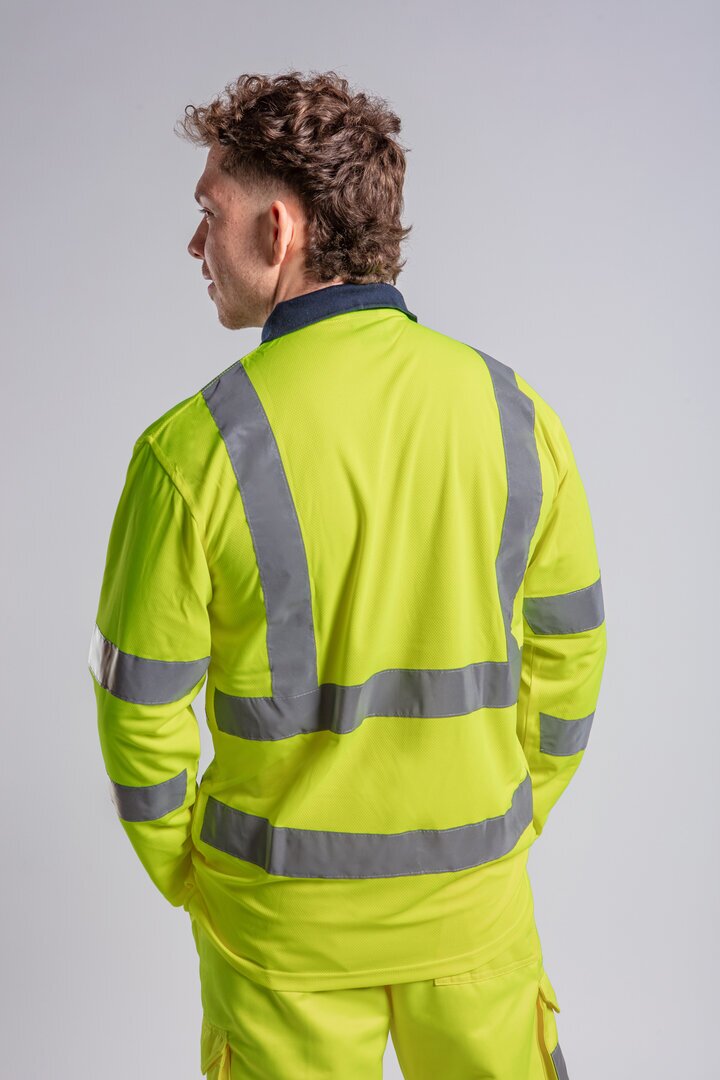  Pro Hi Vis Long Sleeve Polo Shirt RX715