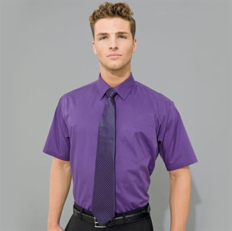  Premier Mens Short Sleeve Poplin Shirt PR202