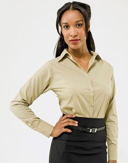 Premier Ladies Long Sleeve Poplin Shirt PR300